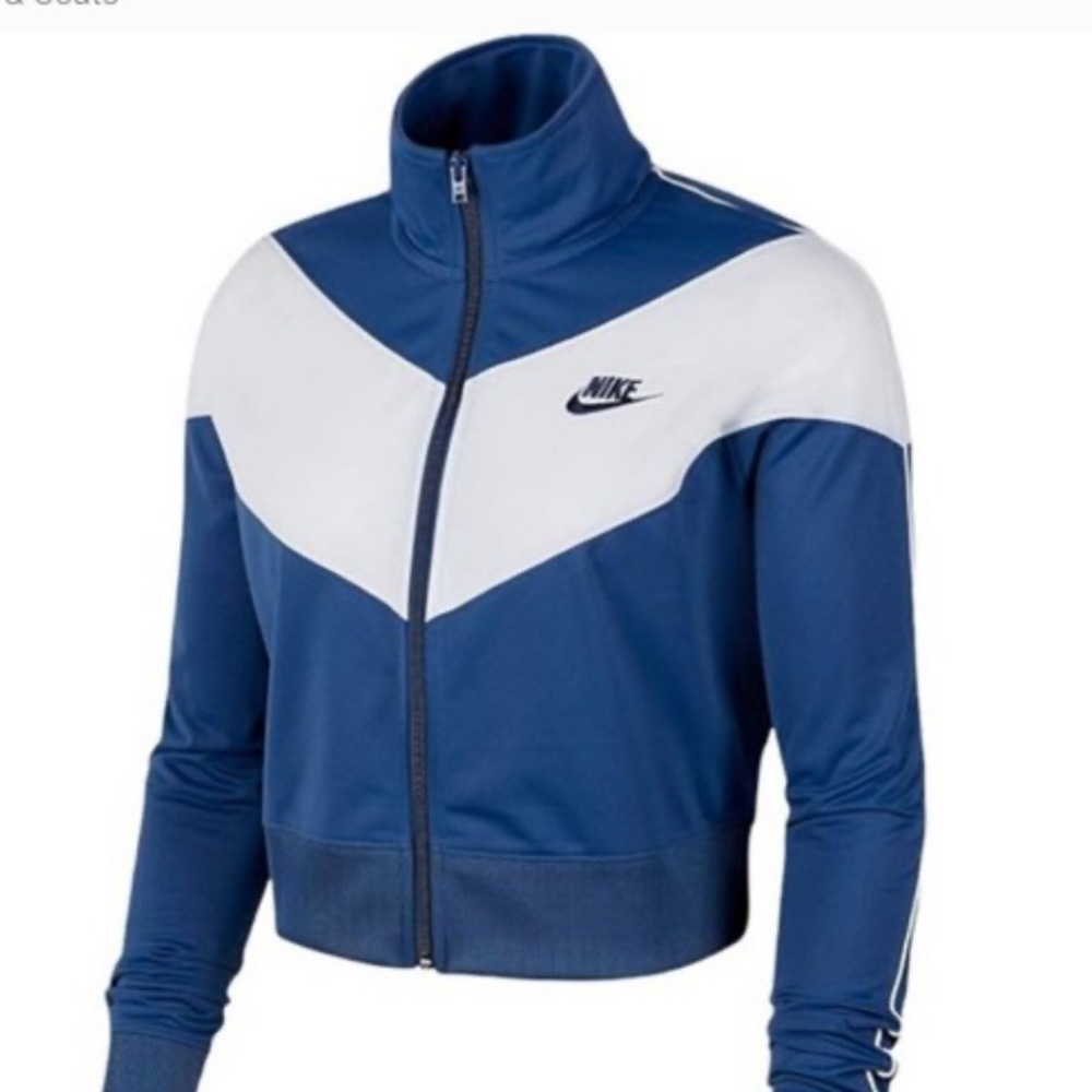 Nike Blue and White Bomber Jacket